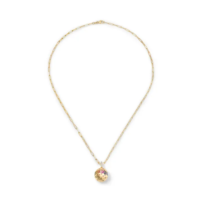 Necklaces SG Fine Scattered Rainbow Ball Pendant Necklace
