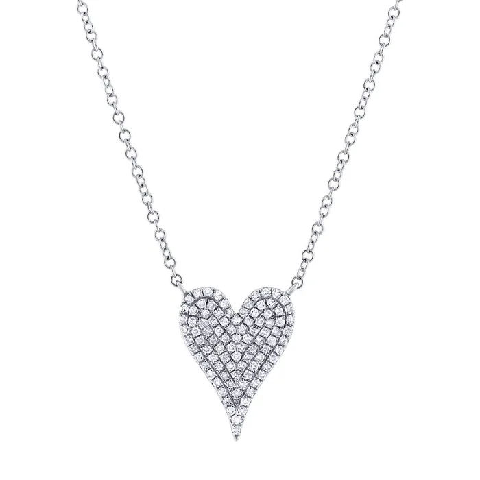 Necklaces SG Fine Small Pave Heart Necklace