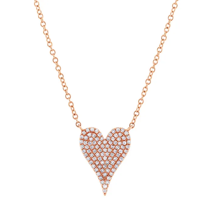 Necklaces SG Fine Small Pave Heart Necklace