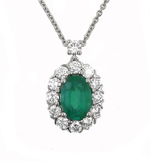 Necklaces Shop IDC estore Emerald and Diamond Fashion Necklace