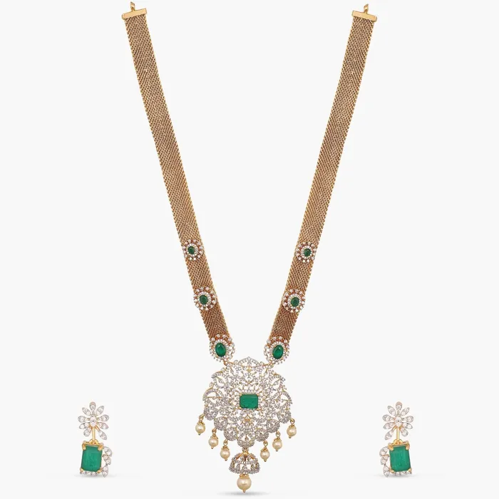 Necklaces SILVER Aloka Silver CZ Necklace set
