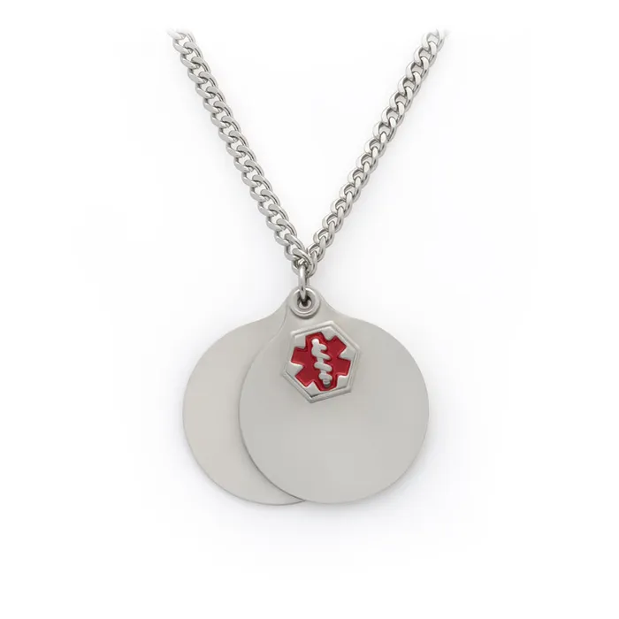 Necklaces Speidel Medilog ID Stainless Steel 26 Necklace with Round Pendants