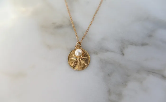 Necklaces The Little Catholic Holy Spirit Coin Necklace with Pearl