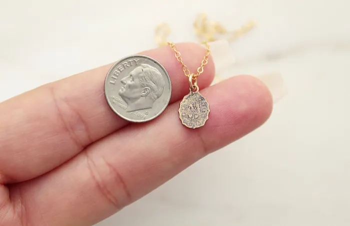 Necklaces TheLittleCatholic Miraculous Medal Necklace 7 in Bronze