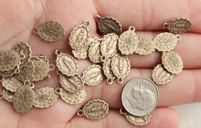 Necklaces TheLittleCatholic Miraculous Medal Necklace 7 in Bronze