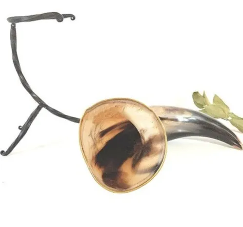 Necklaces Valhalla Vikings Custom Viking Drinking Horn with Iron Stand Personalized Engravings
