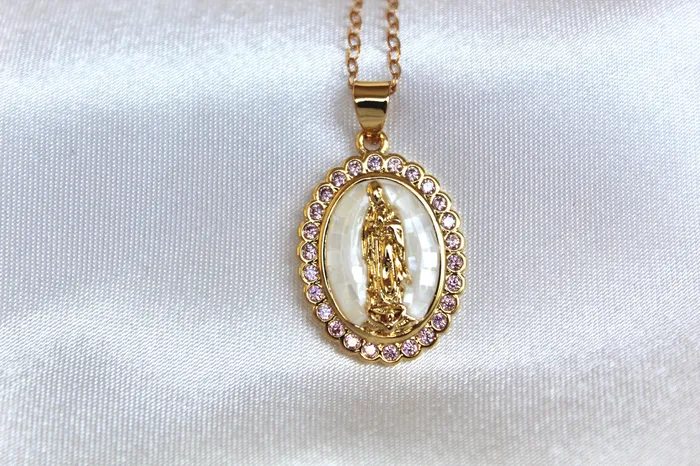 Our Lady of Guadalupe Necklace in White The Little Catholic Necklaces