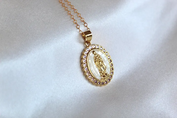 Our Lady of Guadalupe Necklace in White The Little Catholic Necklaces