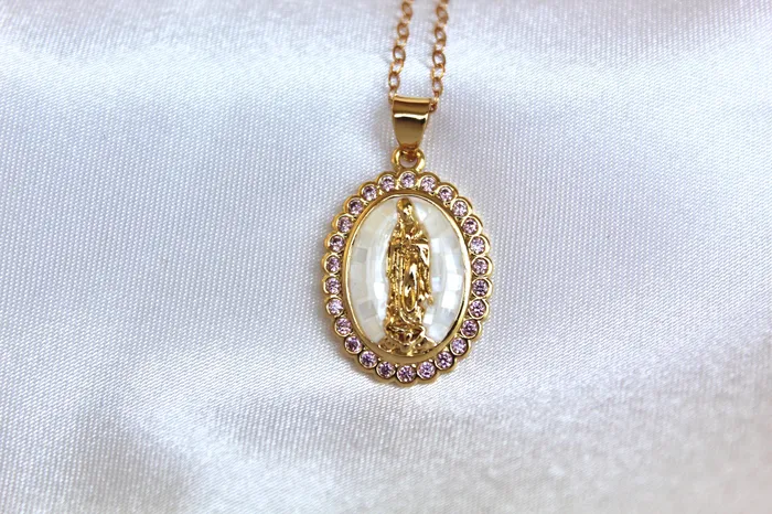 Our Lady of Guadalupe Necklace in White The Little Catholic Necklaces