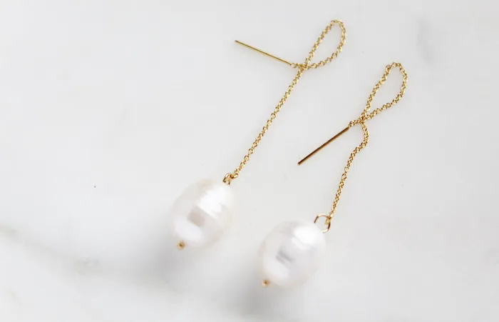 Pearl Threader Earrings TheLittleCatholic Earrings