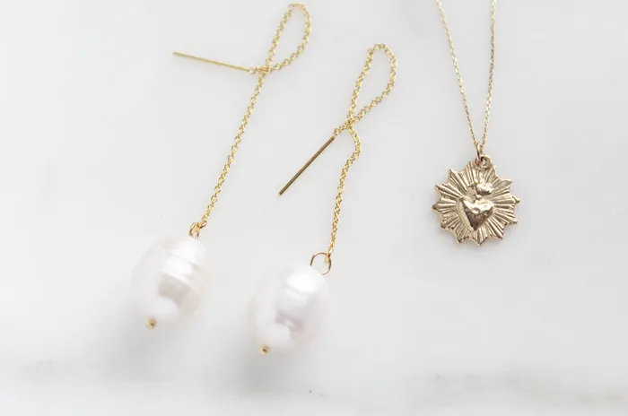 Pearl Threader Earrings TheLittleCatholic Earrings