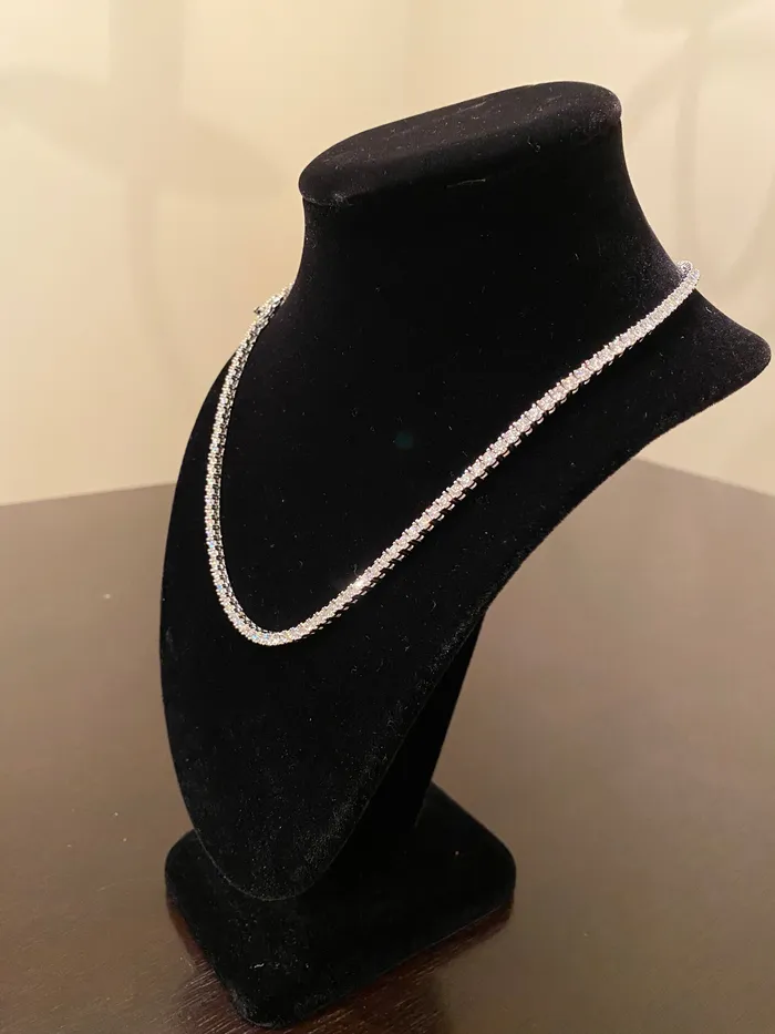 PreStyled Sets DripGawd Jewelry 3mm Moissanite Tennis Chain 10k Solid White Gold