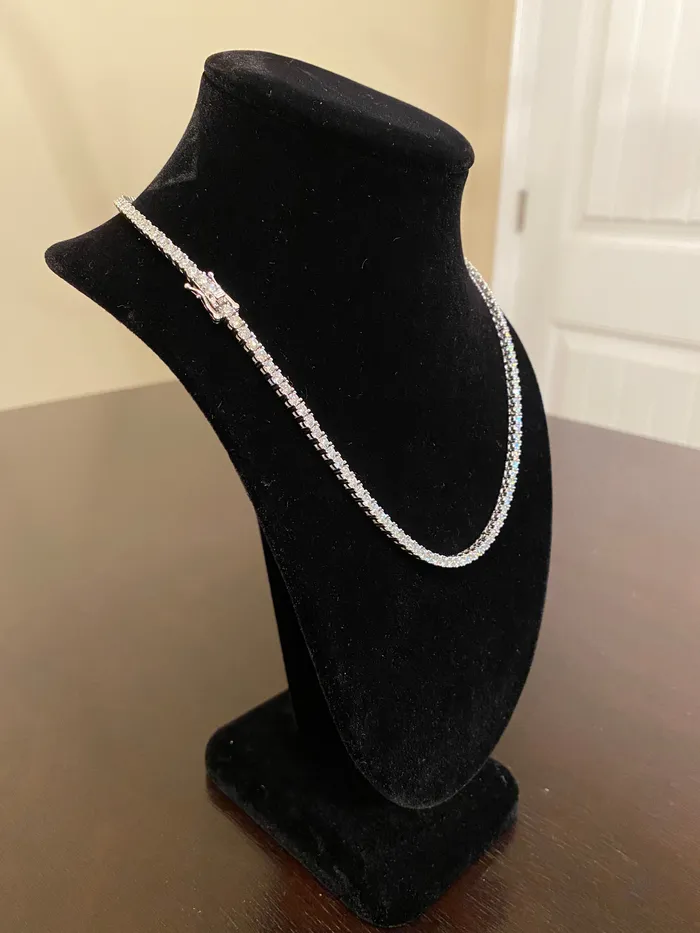 PreStyled Sets DripGawd Jewelry 3mm Moissanite Tennis Chain 10k Solid White Gold