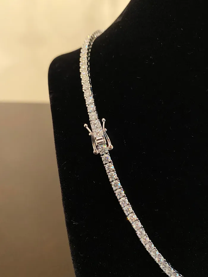 PreStyled Sets DripGawd Jewelry 3mm Moissanite Tennis Chain 10k Solid White Gold