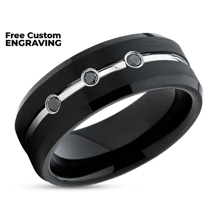 Rings Clean Casting Jewelry Black Diamond Wedding Ring Black Wedding Ring Tungsten Wedding Ring Black Ring