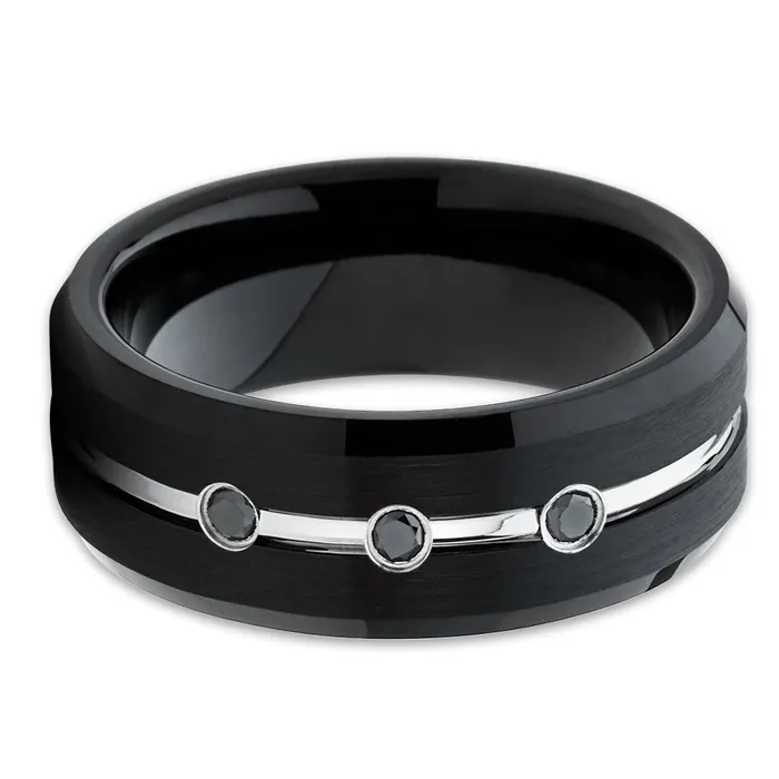Rings Clean Casting Jewelry Black Diamond Wedding Ring Black Wedding Ring Tungsten Wedding Ring Black Ring
