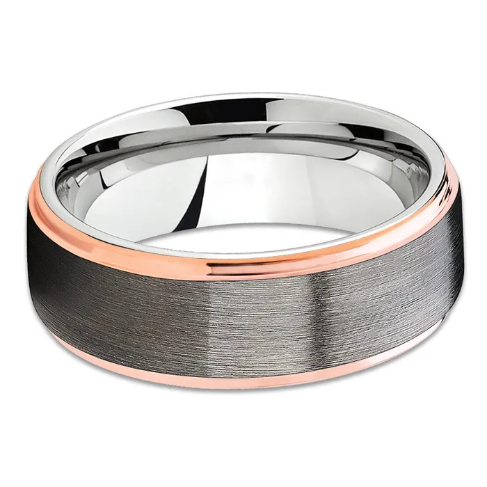 Rings Clean Casting Jewelry Rose Gold Tungsten Ring Gray Tungsten Ring Gunmetal Tungsten Band Gunmetal Ring