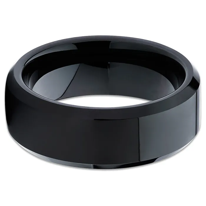 Rings Clean Casting Jewelry Shiny Black Tungsten Ring Black Wedding Ring Black Tungsten Ring Wedding Band