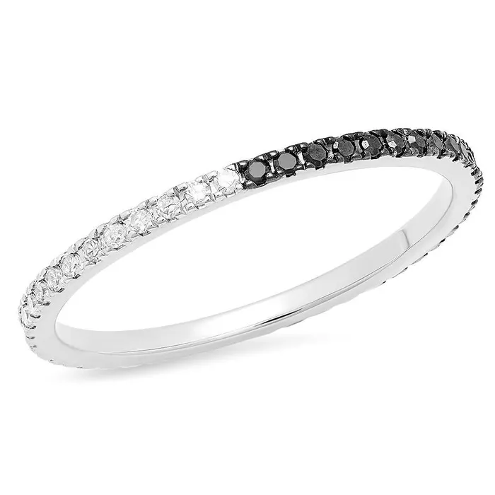 Rings Eriness Jewelry Black and White Diamond Eternity Band