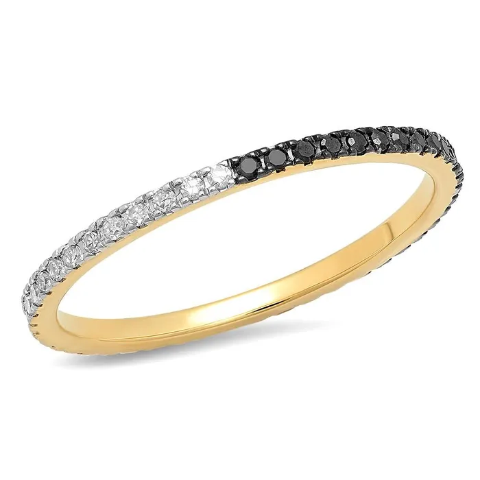 Rings Eriness Jewelry Black and White Diamond Eternity Band