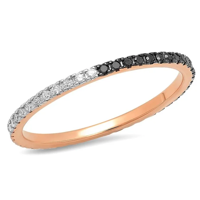 Rings Eriness Jewelry Black and White Diamond Eternity Band