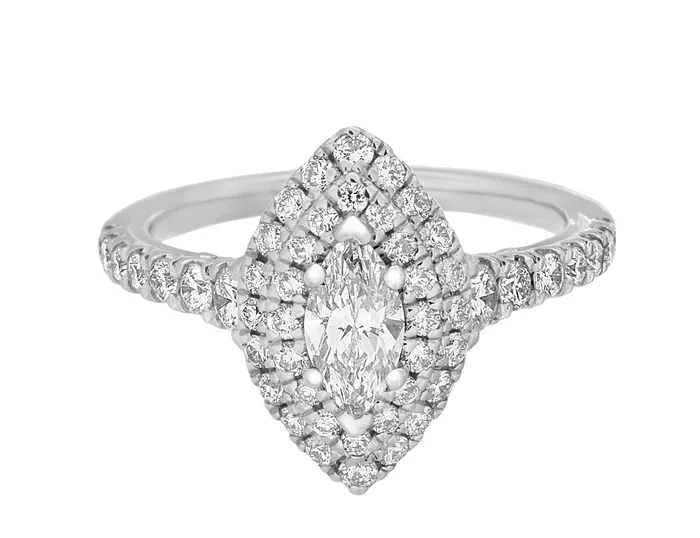 Rings International Diamond Center Complete Rings White Gold with 037 CTW Marquise Diamond Diamond Center Stone Halo Engagement Ring Rings International Diamond Center Complete Rings White Gold with 037 CTW Marquise Diamond Diamond Center Stone Halo Engagement Ring