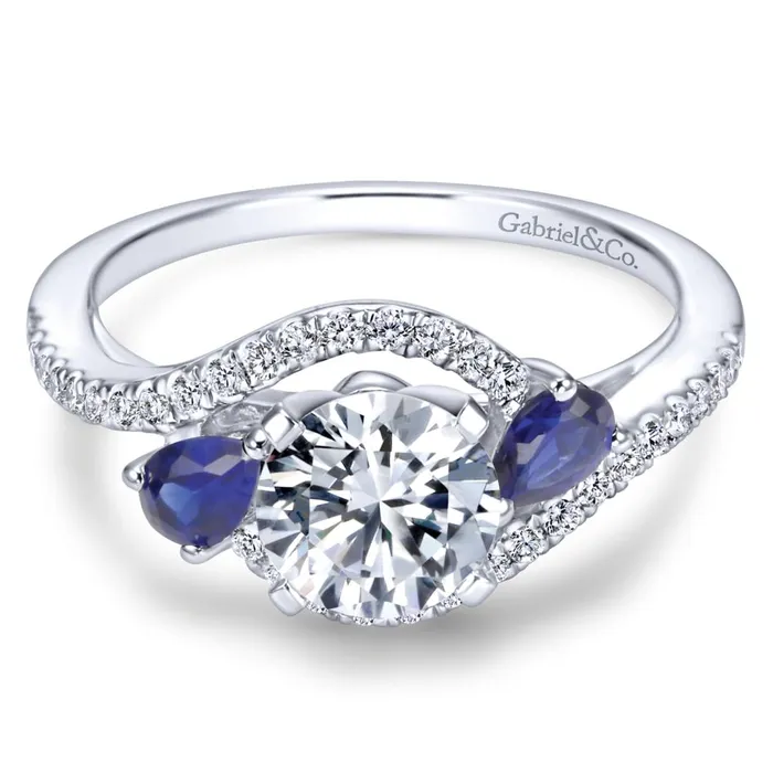 Rings International Diamond Center Gabriel Bridal Collection White Gold Diamond Diamond Accent And Sapphire Bypass Engagement Ring 02 ctw Rings International Diamond Center Gabriel Bridal Collection White Gold Diamond Diamond Accent And Sapphire Bypass Engagement Ring 02 ctw