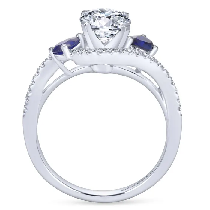 Rings International Diamond Center Gabriel Bridal Collection White Gold Diamond Diamond Accent And Sapphire Bypass Engagement Ring 02 ctw Rings International Diamond Center Gabriel Bridal Collection White Gold Diamond Diamond Accent And Sapphire Bypass Engagement Ring 02 ctw