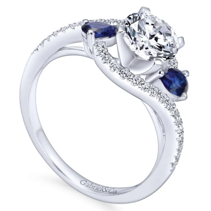 Rings International Diamond Center Gabriel Bridal Collection White Gold Diamond Diamond Accent And Sapphire Bypass Engagement Ring 02 ctw Rings International Diamond Center Gabriel Bridal Collection White Gold Diamond Diamond Accent And Sapphire Bypass Engagement Ring 02 ctw