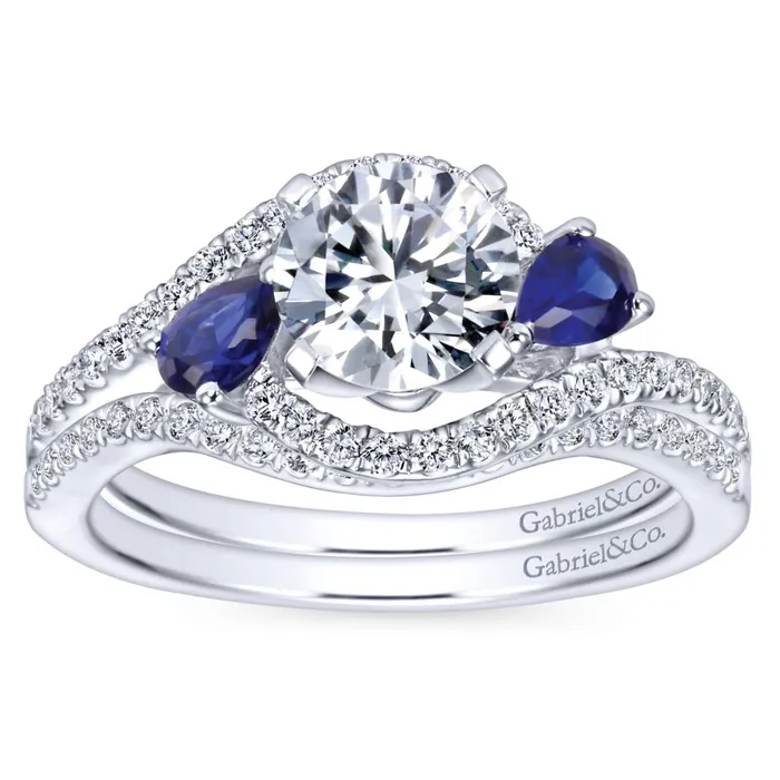 Rings International Diamond Center Gabriel Bridal Collection White Gold Diamond Diamond Accent And Sapphire Bypass Engagement Ring 02 ctw Rings International Diamond Center Gabriel Bridal Collection White Gold Diamond Diamond Accent And Sapphire Bypass Engagement Ring 02 ctw