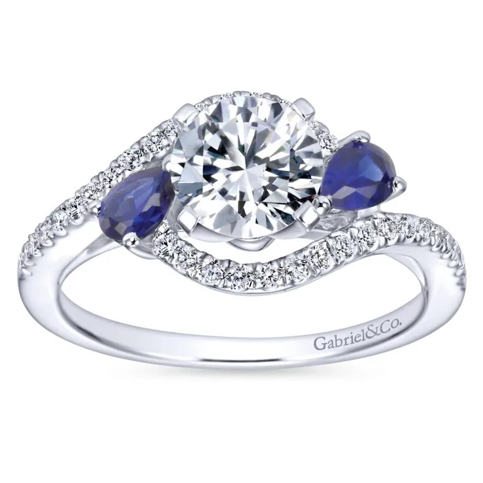 Rings International Diamond Center Gabriel Bridal Collection White Gold Diamond Diamond Accent And Sapphire Bypass Engagement Ring 02 ctw Rings International Diamond Center Gabriel Bridal Collection White Gold Diamond Diamond Accent And Sapphire Bypass Engagement Ring 02 ctw
