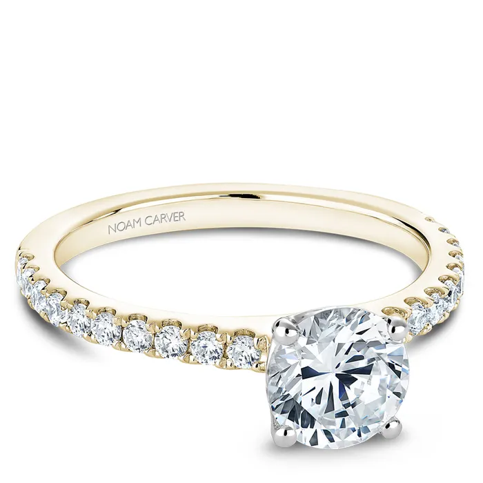 Rings International Diamond Center Noam Carver White Gold Diamond Engagement Ring Setting 031 CTW