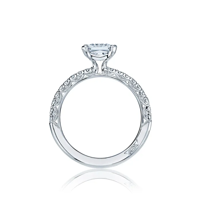 Rings International Diamond Center Tacori 18k White Gold Petite Crescent Princess Diamond Engagement Ring Setting 034 CTW Rings International Diamond Center Tacori 18k White Gold Petite Crescent Princess Diamond Engagement Ring Setting 034 CTW