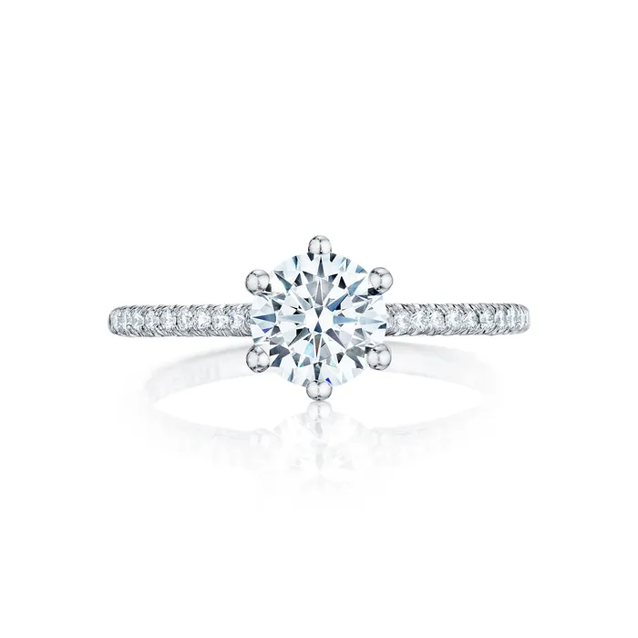 Rings International Diamond Center Tacori 18k White Gold Petite Crescent Round Diamond Engagement Ring Setting 025 CTW Rings International Diamond Center Tacori 18k White Gold Petite Crescent Round Diamond Engagement Ring Setting 025 CTW
