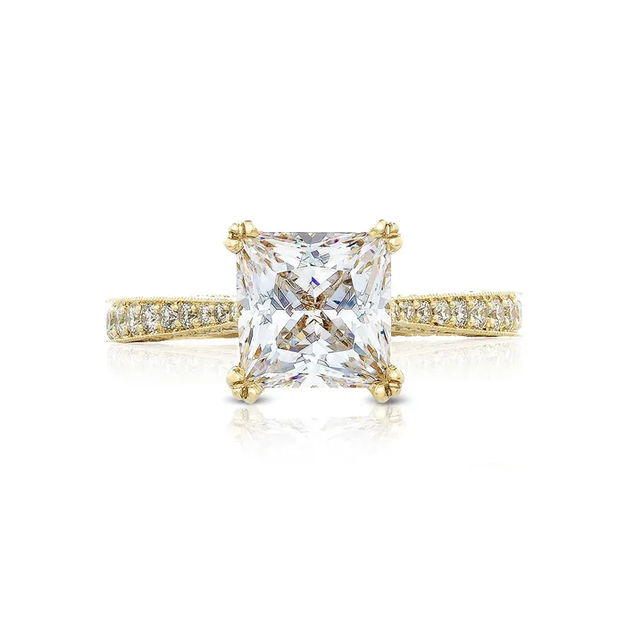 Rings International Diamond Center Tacori 18k Yellow Gold RoyalT Princess Diamond Engagement Ring Setting 073 CTW Rings International Diamond Center Tacori 18k Yellow Gold RoyalT Princess Diamond Engagement Ring Setting 073 CTW