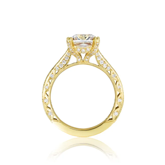 Rings International Diamond Center Tacori 18k Yellow Gold RoyalT Princess Diamond Engagement Ring Setting 073 CTW Rings International Diamond Center Tacori 18k Yellow Gold RoyalT Princess Diamond Engagement Ring Setting 073 CTW