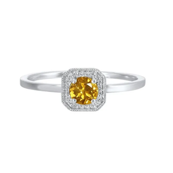 Rings International Diamond Center White Gold Diamond and Citrine Gemstone Ring Rings International Diamond Center White Gold Diamond and Citrine Gemstone Ring