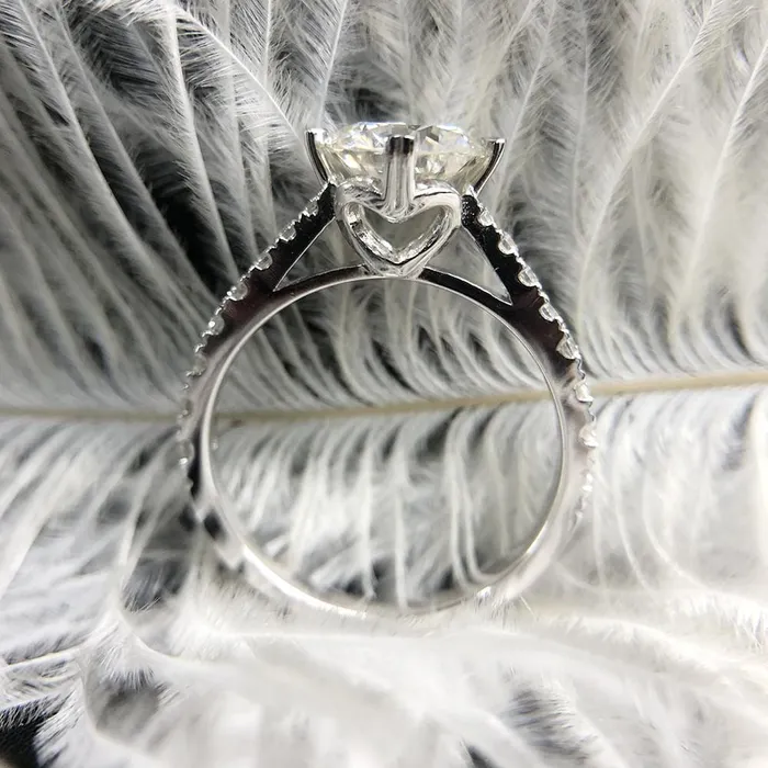 Rings Luxus Moissanite Rings Jewelry Platinum Plated Silver Moissanite Ring 15ct Center Stone Rings Luxus Moissanite Rings Jewelry Platinum Plated Silver Moissanite Ring 15ct Center Stone