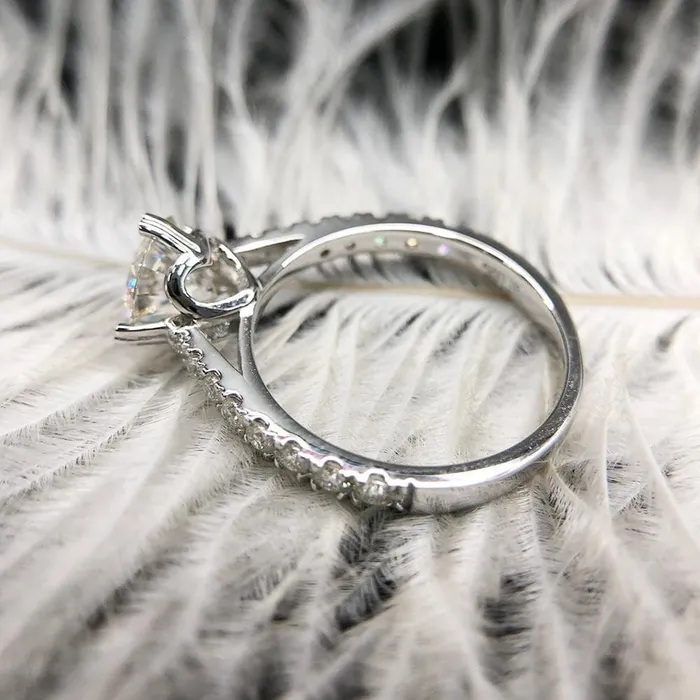 Rings Luxus Moissanite Rings Jewelry Platinum Plated Silver Moissanite Ring 15ct Center Stone
