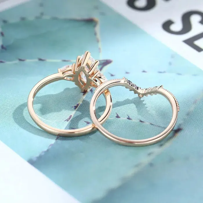 Rings Luxus Moissanite Silver or Gold Black Diamond Ring Pear Shaped Moissanite Wedding Ring