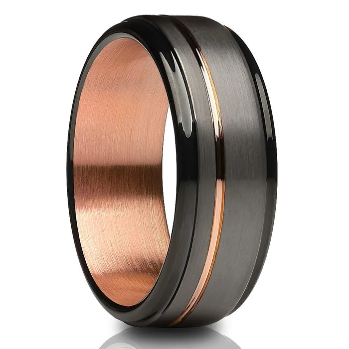 Rings Rose Gold Wedding Ring Gunmetal Wedding Ring Tungsten Wedding Ring Engagement Ring Clean Casting Jewelry