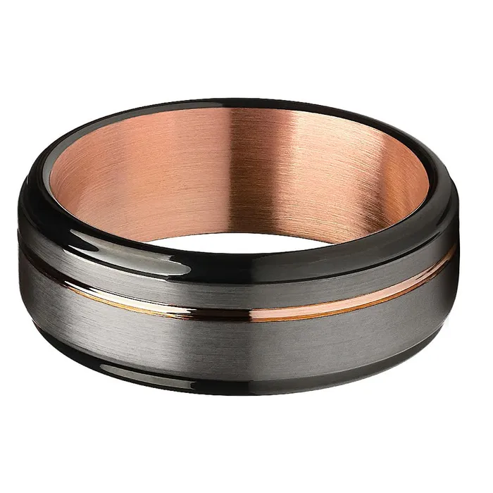 Rings Rose Gold Wedding Ring Gunmetal Wedding Ring Tungsten Wedding Ring Engagement Ring Clean Casting Jewelry
