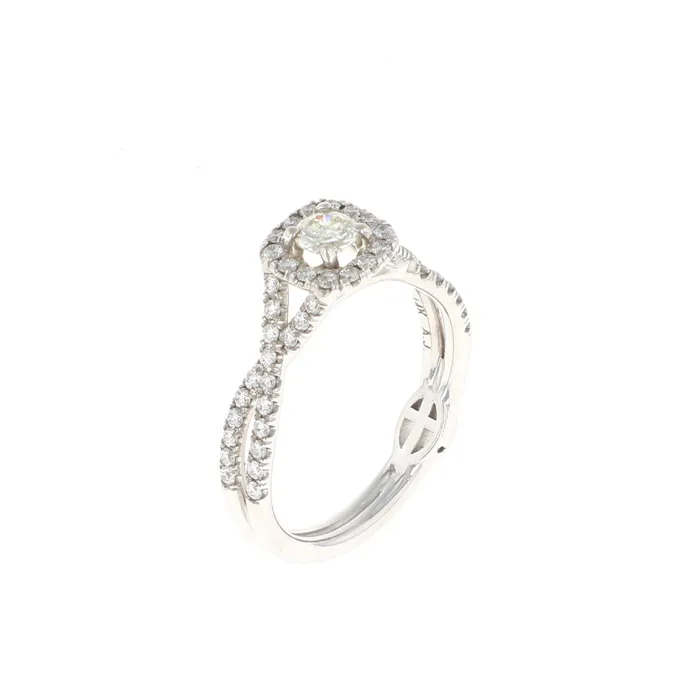 Rings Shop IDC estore Cushion Halo Complete Engagement Ring 062 CTW