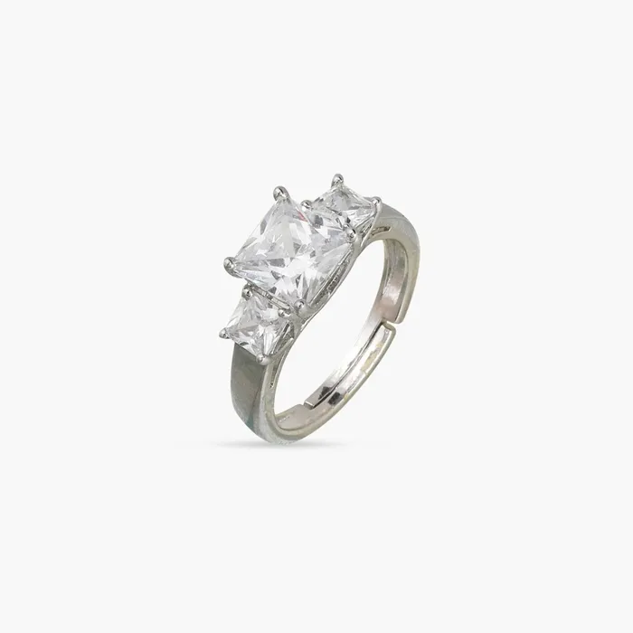 Rings SILVER Celestia Three Stone CZ Silver Ring