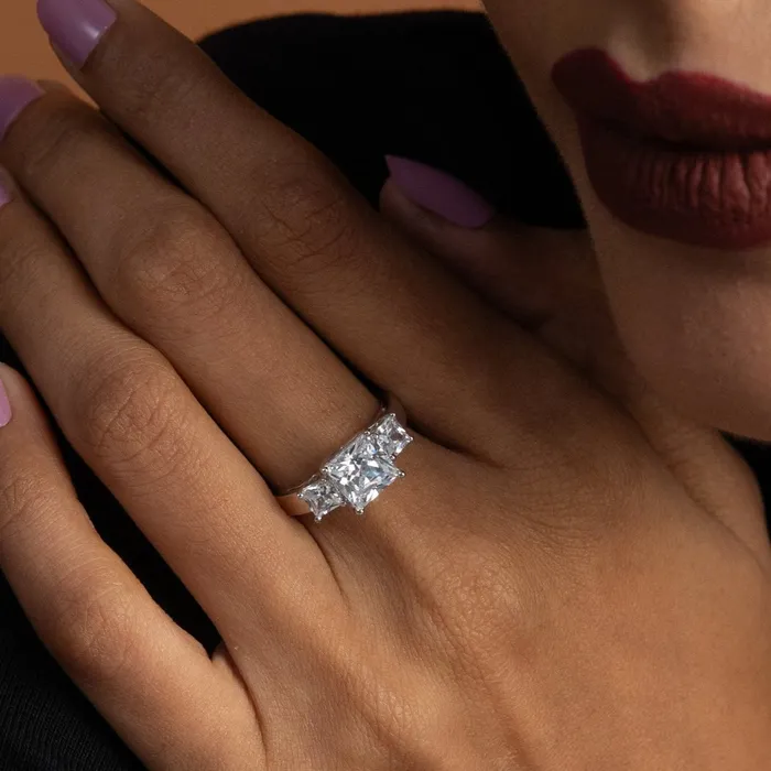 Rings SILVER Celestia Three Stone CZ Silver Ring