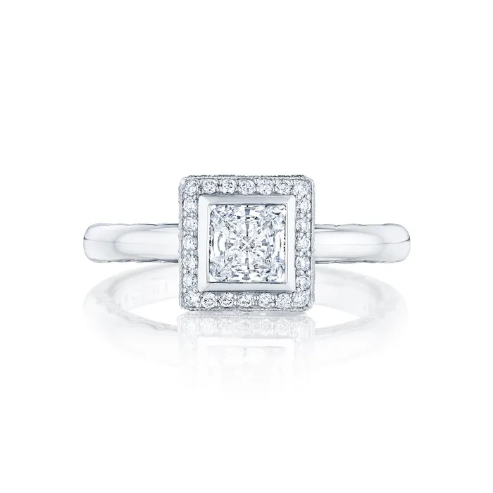 Rings Tacori 18k White Gold Starlit Princess Diamond Engagement Ring Setting 015 CTW International Diamond Center Rings Tacori 18k White Gold Starlit Princess Diamond Engagement Ring Setting 015 CTW International Diamond Center