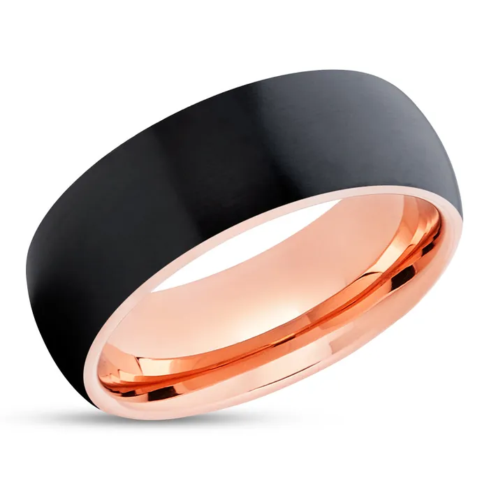 Rose Gold Wedding Ring Black Zirconium Wedding Ring Engagement Ring Black Ring Clean Casting Jewelry Rings Rose Gold Wedding Ring Black Zirconium Wedding Ring Engagement Ring Black Ring Clean Casting Jewelry Rings