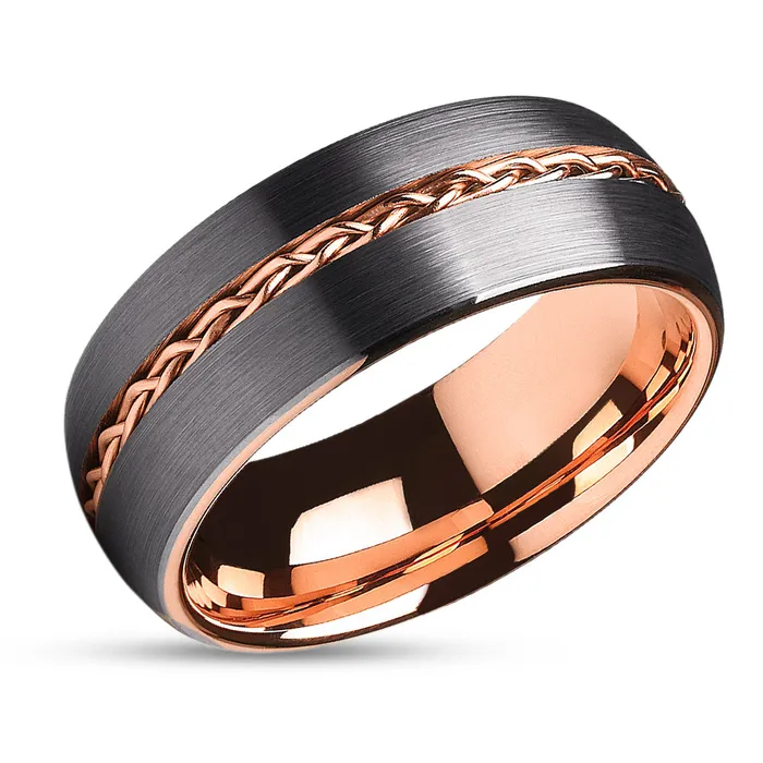 Rose Gold Wedding Ring Rose Gold Wedding Band Braid Ring Gunmetal Ring Clean Casting Jewelry Rings Rose Gold Wedding Ring Rose Gold Wedding Band Braid Ring Gunmetal Ring Clean Casting Jewelry Rings