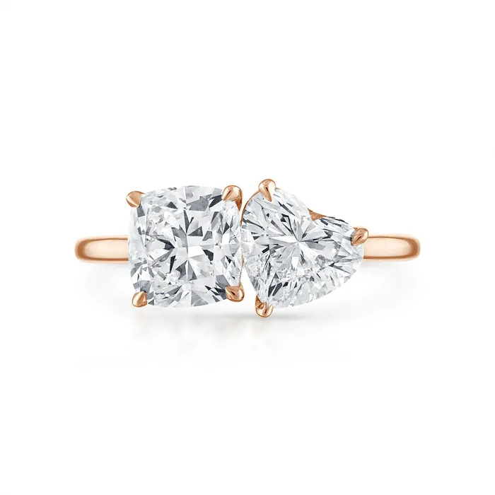 SG Bridal Rings Heart Shaped and Cushion Cut TwoStone Engagement Ring