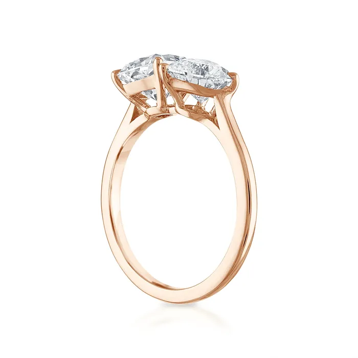 SG Bridal Rings Heart Shaped and Cushion Cut TwoStone Engagement Ring
